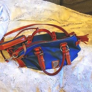 Dooney bourke purse blue and brown
